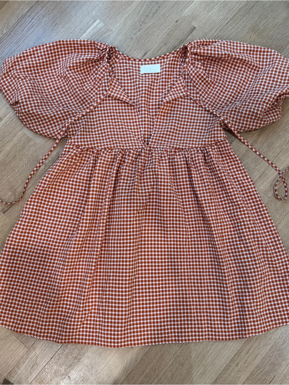 Capulet Orange Gingham baby doll Dress